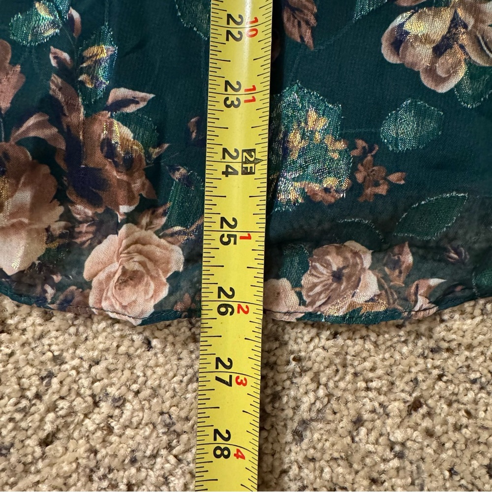 NWOT Trixxi Shiny Floral Ruffle Long Sleeve Garden Party Dress Size XS - Picture 4 of 11